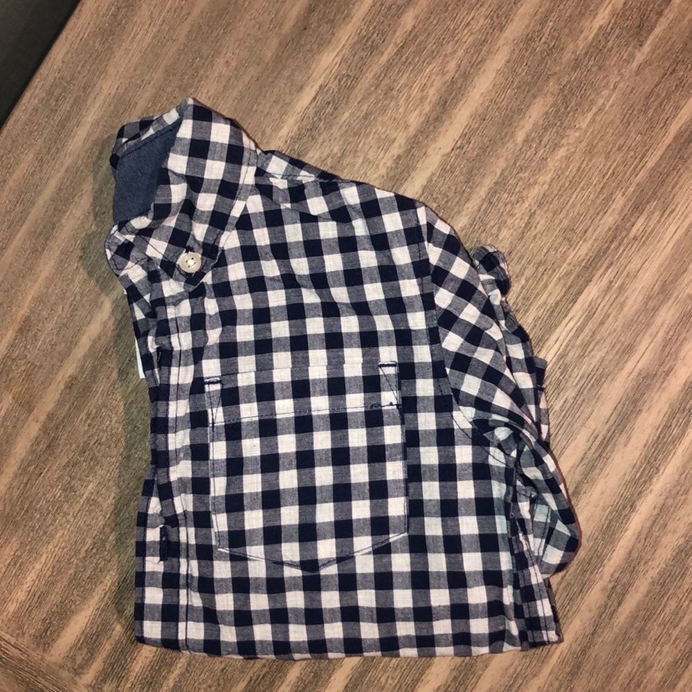 Gingham Poplin Button-Front Shirt